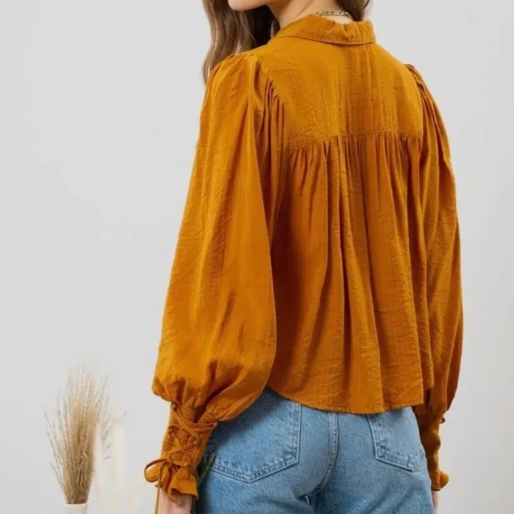 Blu Pepper Terracotta Button-Up Blouse - Picture 5 of 5